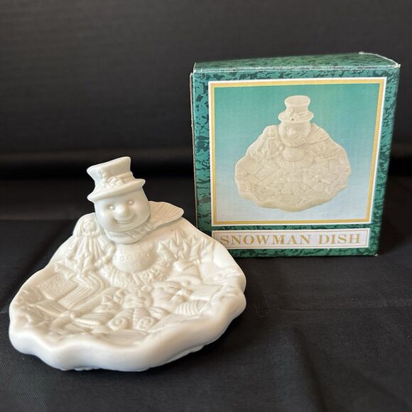 World Bazaar's Snowman Dish, White Ceramic Candy, Soap, Bowl Decor Frosty - Picture 11 of 12